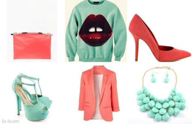 Coral-Mint. trendy colours